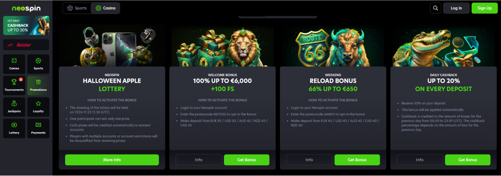 Neospin Casino Promotions